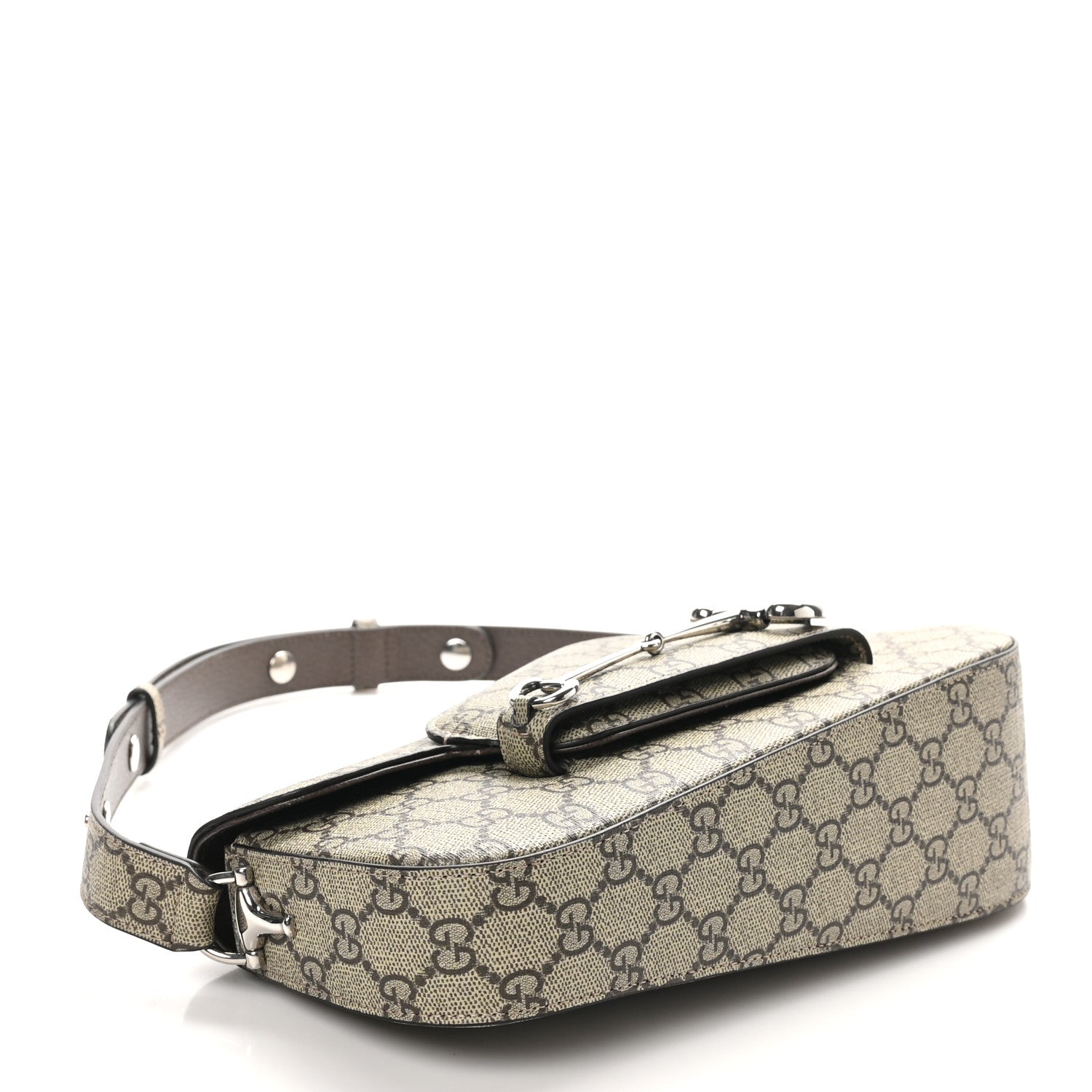 Monogram Small Horsebit 1955 Asymmetric Shoulder Bag Beige Ebony