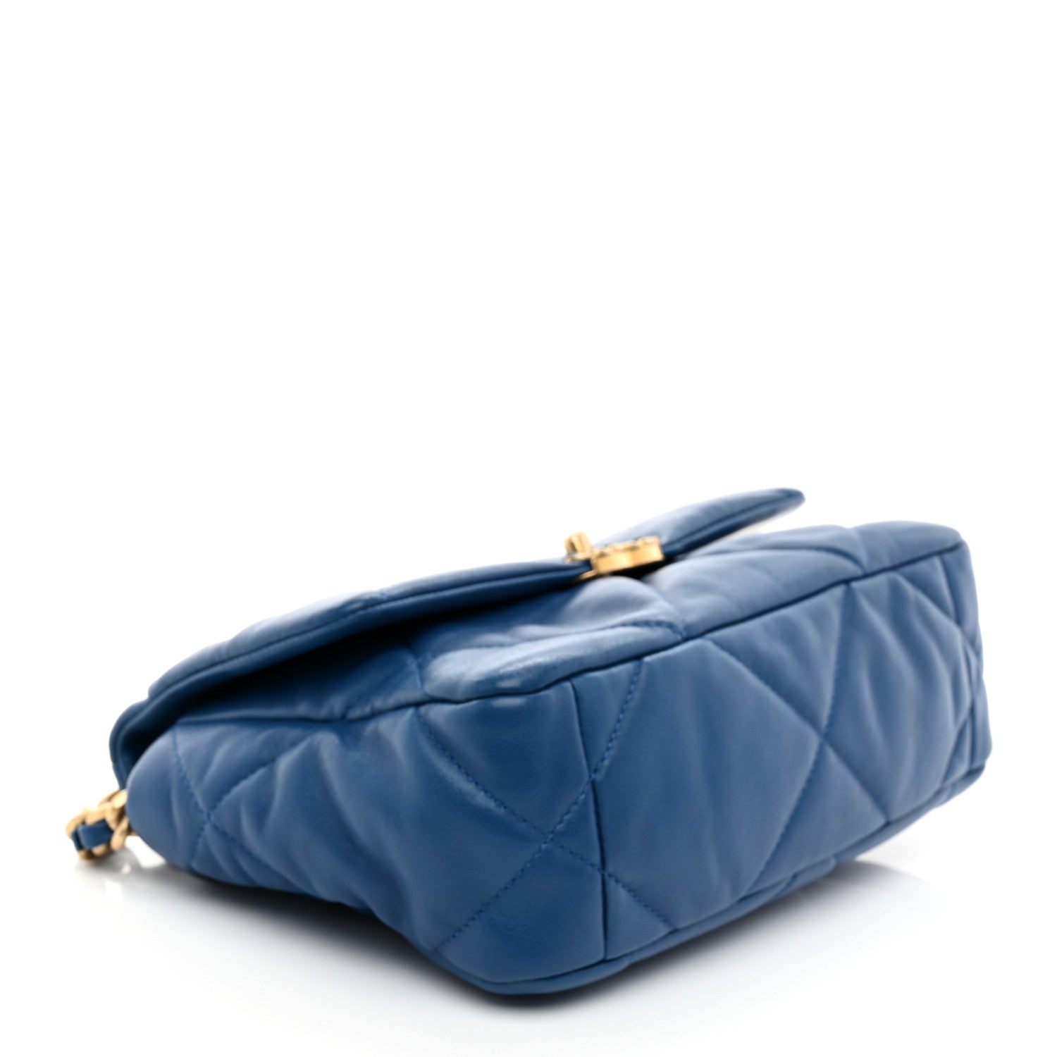 Lambskin Quilted Medium Chanel 19 Flap Blue