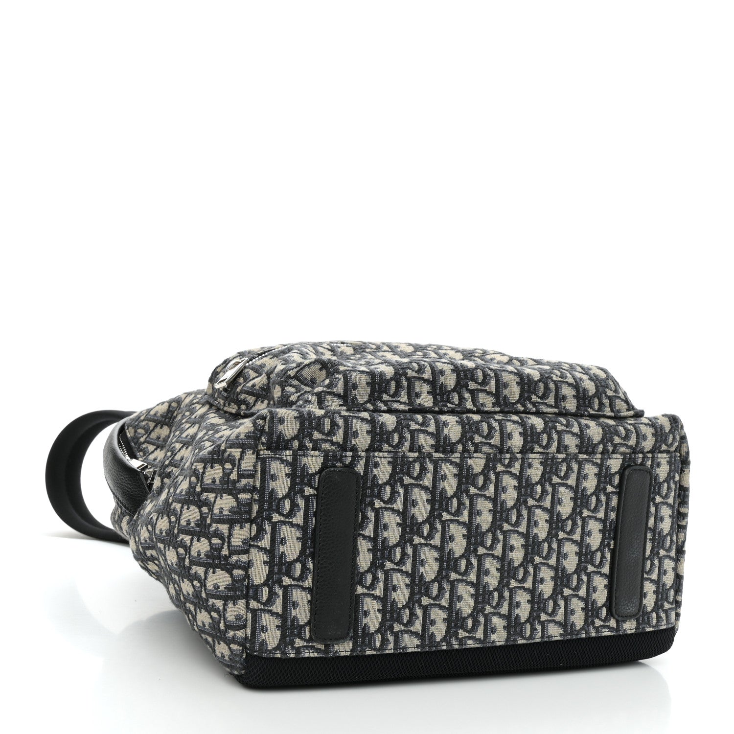Oblique Calfskin Rider Backpack Beige Black