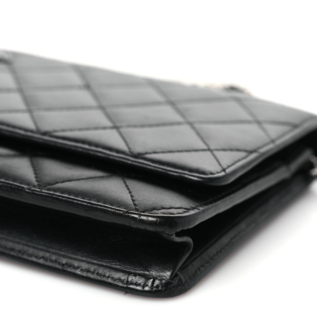 Calfskin Quilted Cambon Wallet on Chain WOC Black