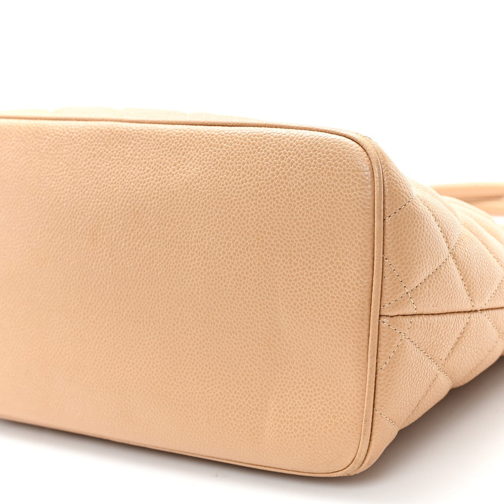 Caviar Quilted Medallion Tote Beige