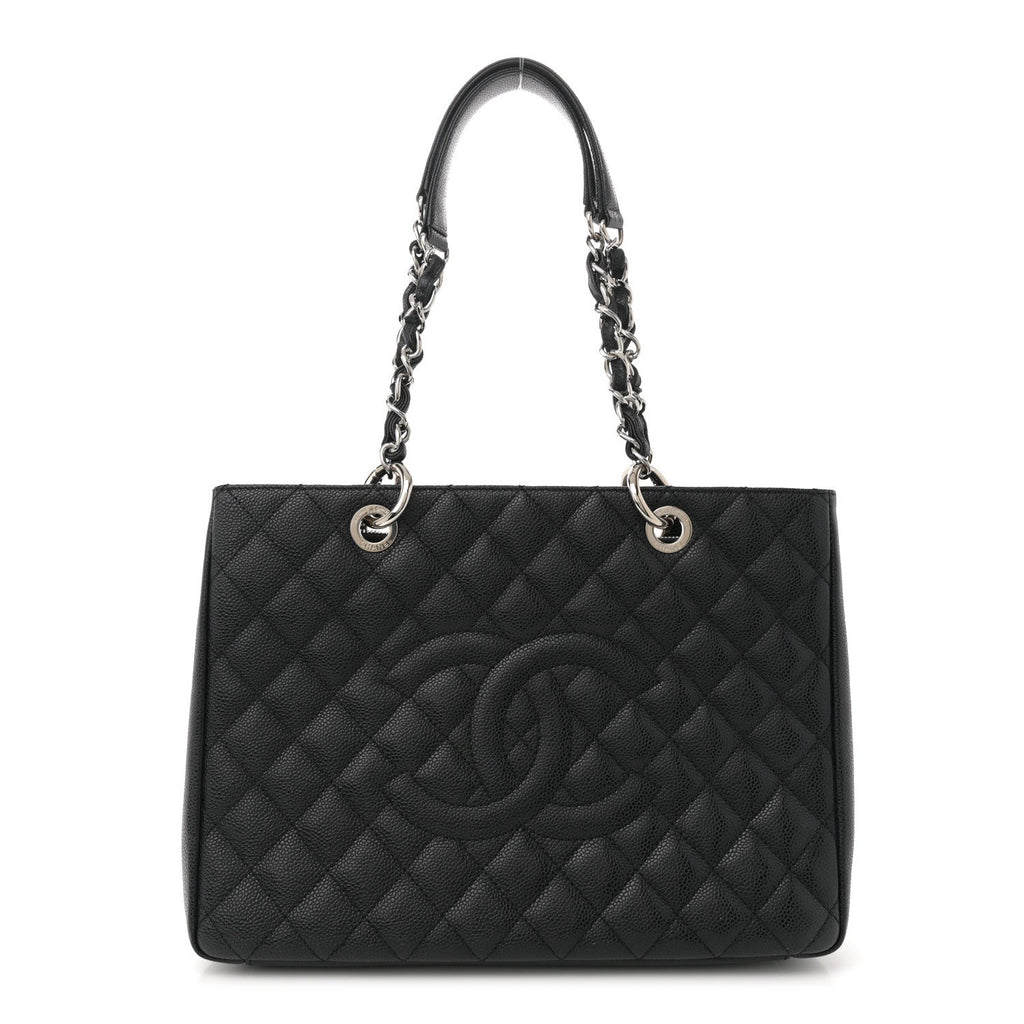Caviar Quilted Grand Shopping Tote GST Black