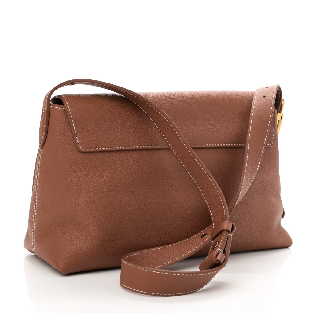 Grained Calfskin Low Key Messenger Cognac