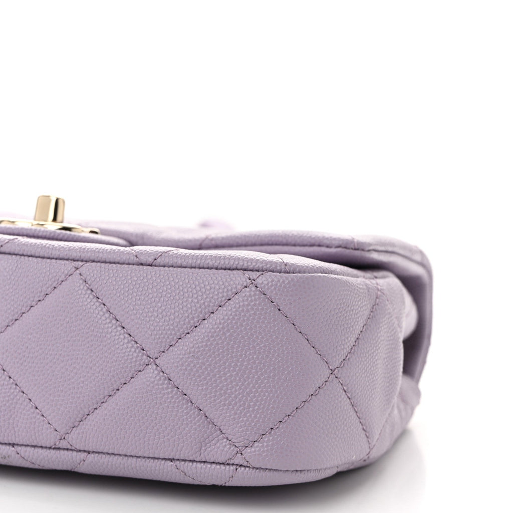 Caviar Quilted Funky Match Mini Flap Light Purple