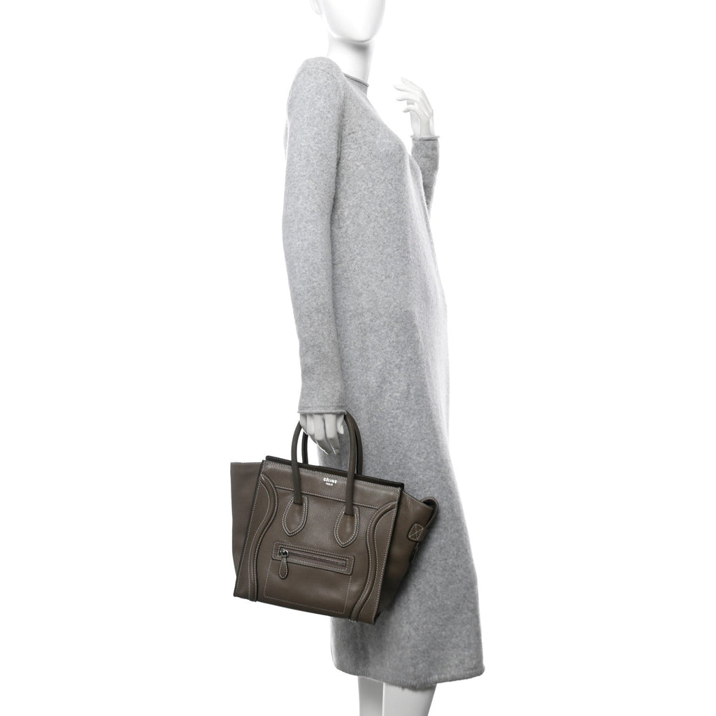 Drummed Calfskin Micro Luggage Souris