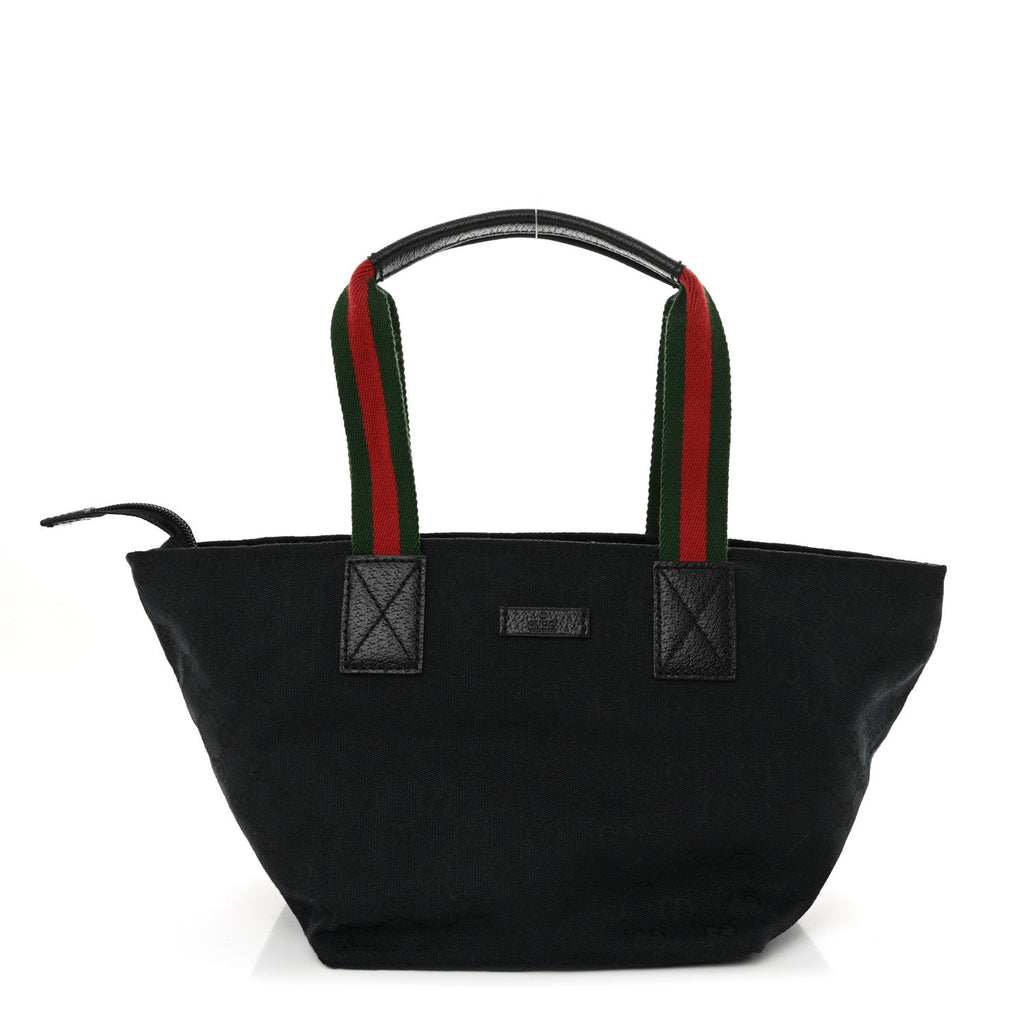 GG Monogram Small Web Handle Bucket Tote Black