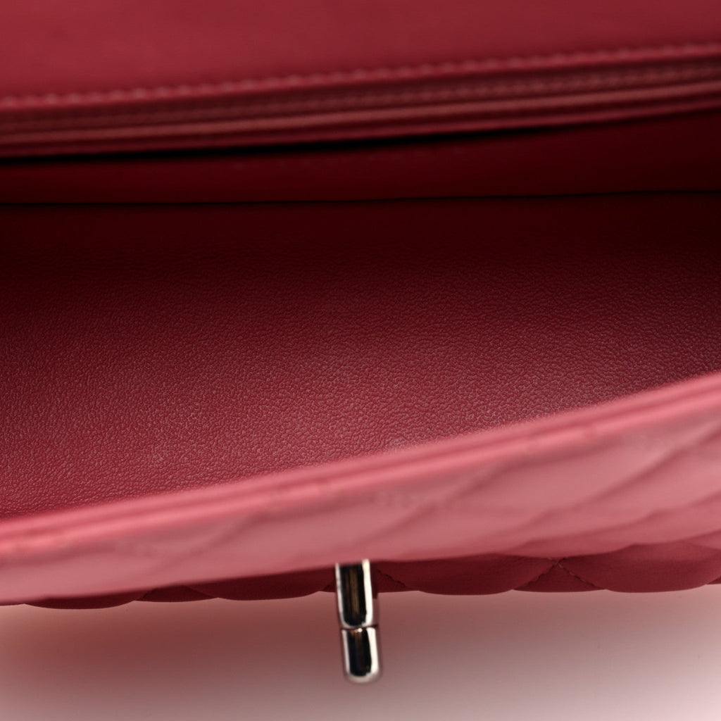 Lambskin Quilted Mini Square Flap Pink