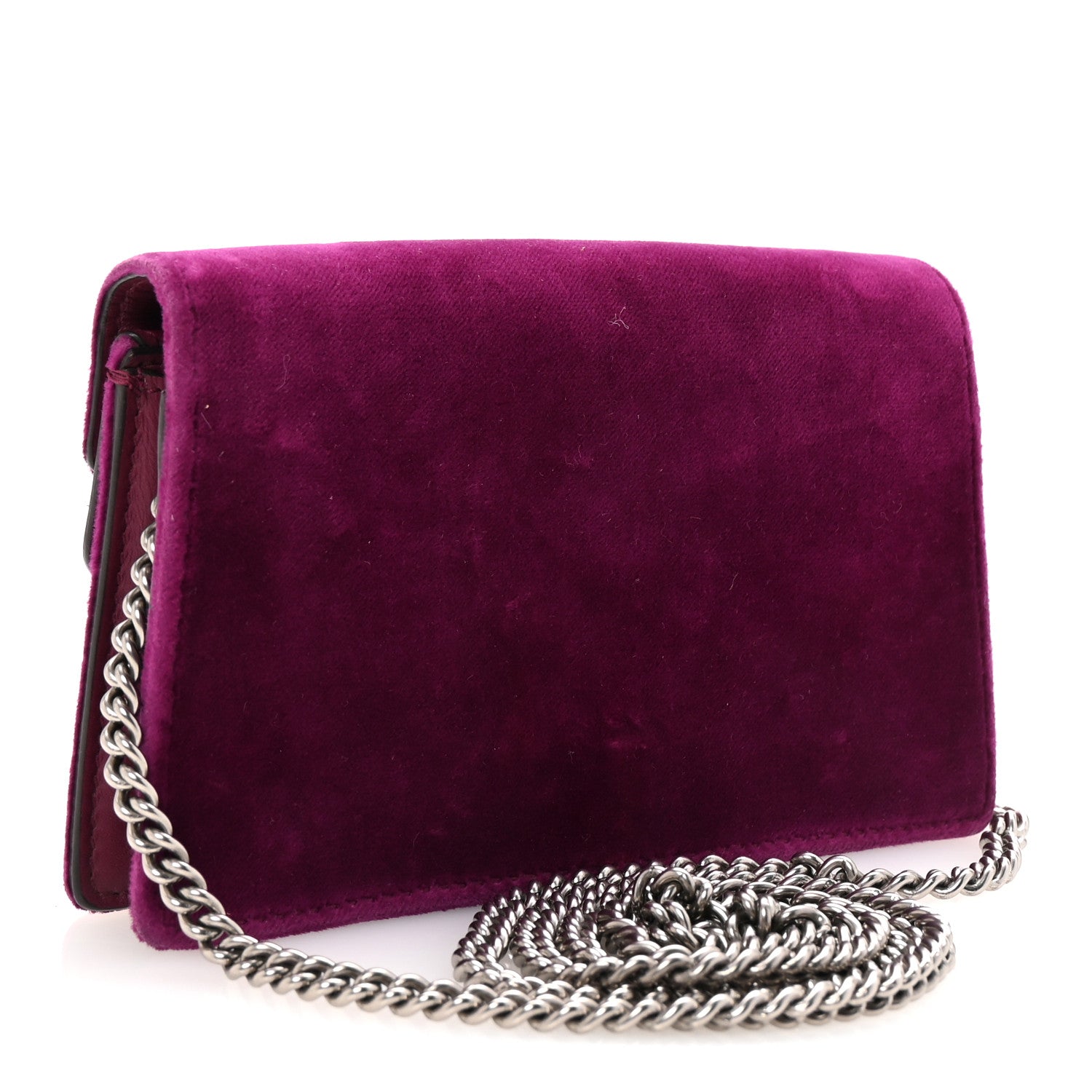 Velvet Super Mini Dionysus Shoulder Bag Fuchsia Violet Cyclamen