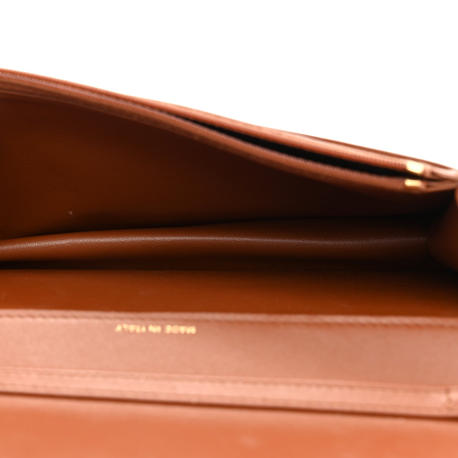Lambskin Quilted Clutch With Chain Brown