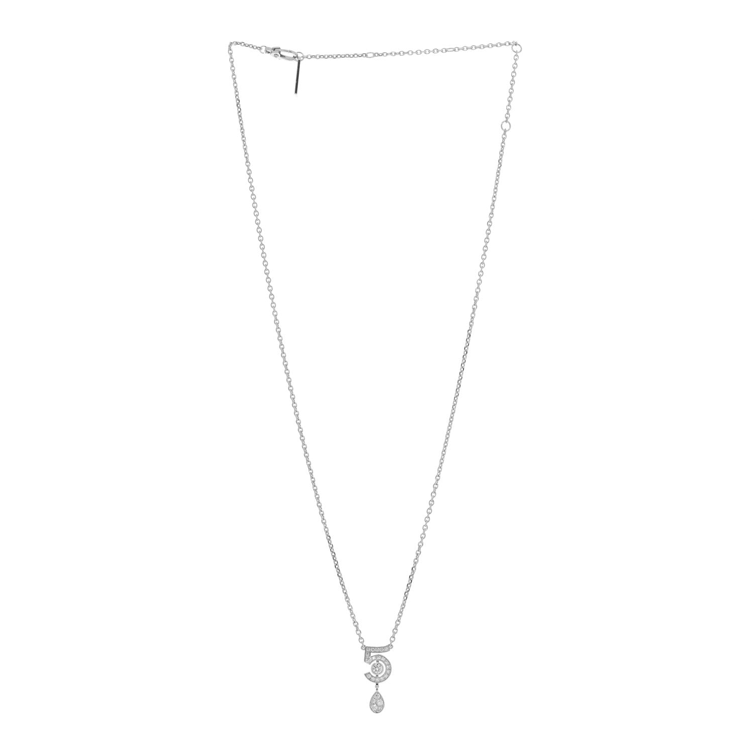 18K White Gold Diamond Eternal No 5 Necklace