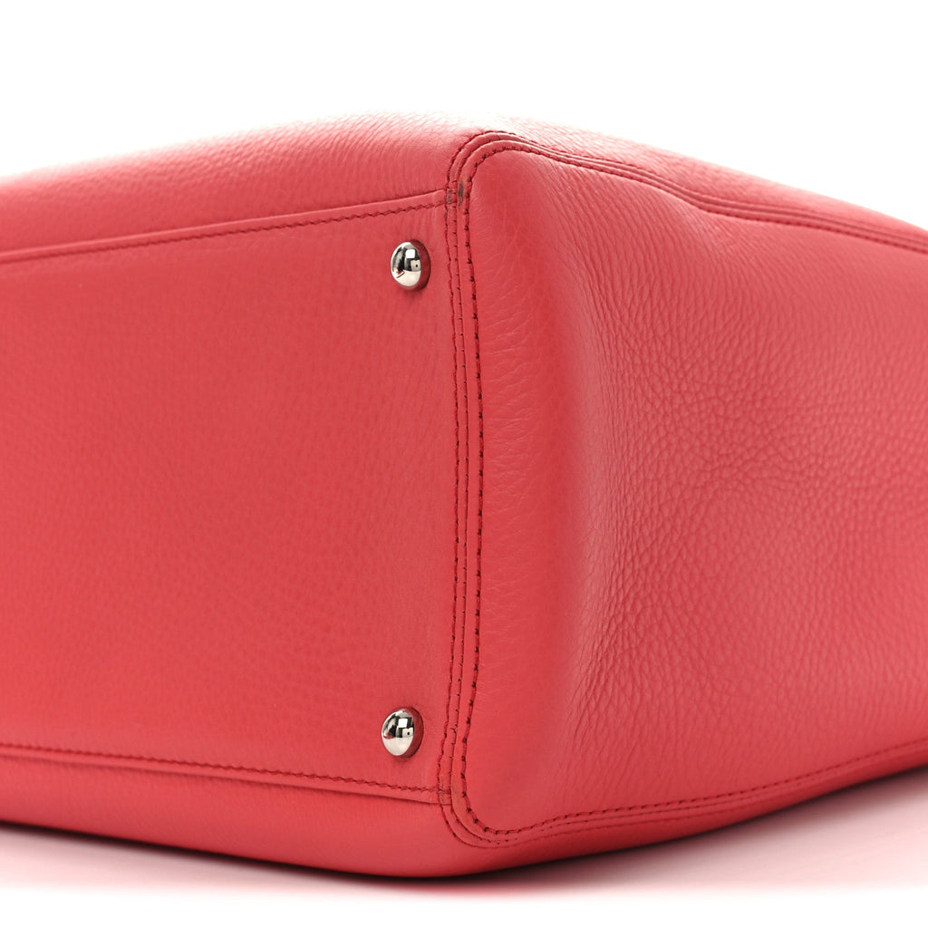 Calfskin Cerf Executive Shopper Tote Coral