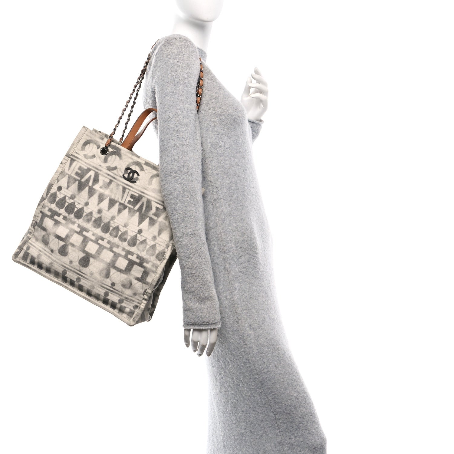 Canvas Small Iliad Shopping Tote Beige