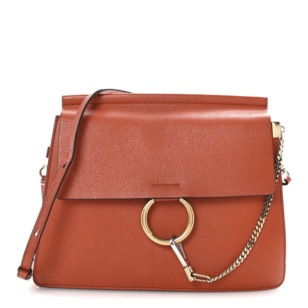 Goatskin Medium Faye Shoulder Bag Coral