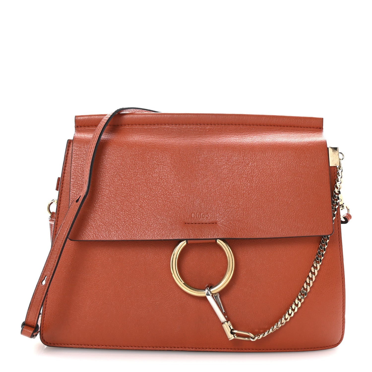 Goatskin Medium Faye Shoulder Bag Coral