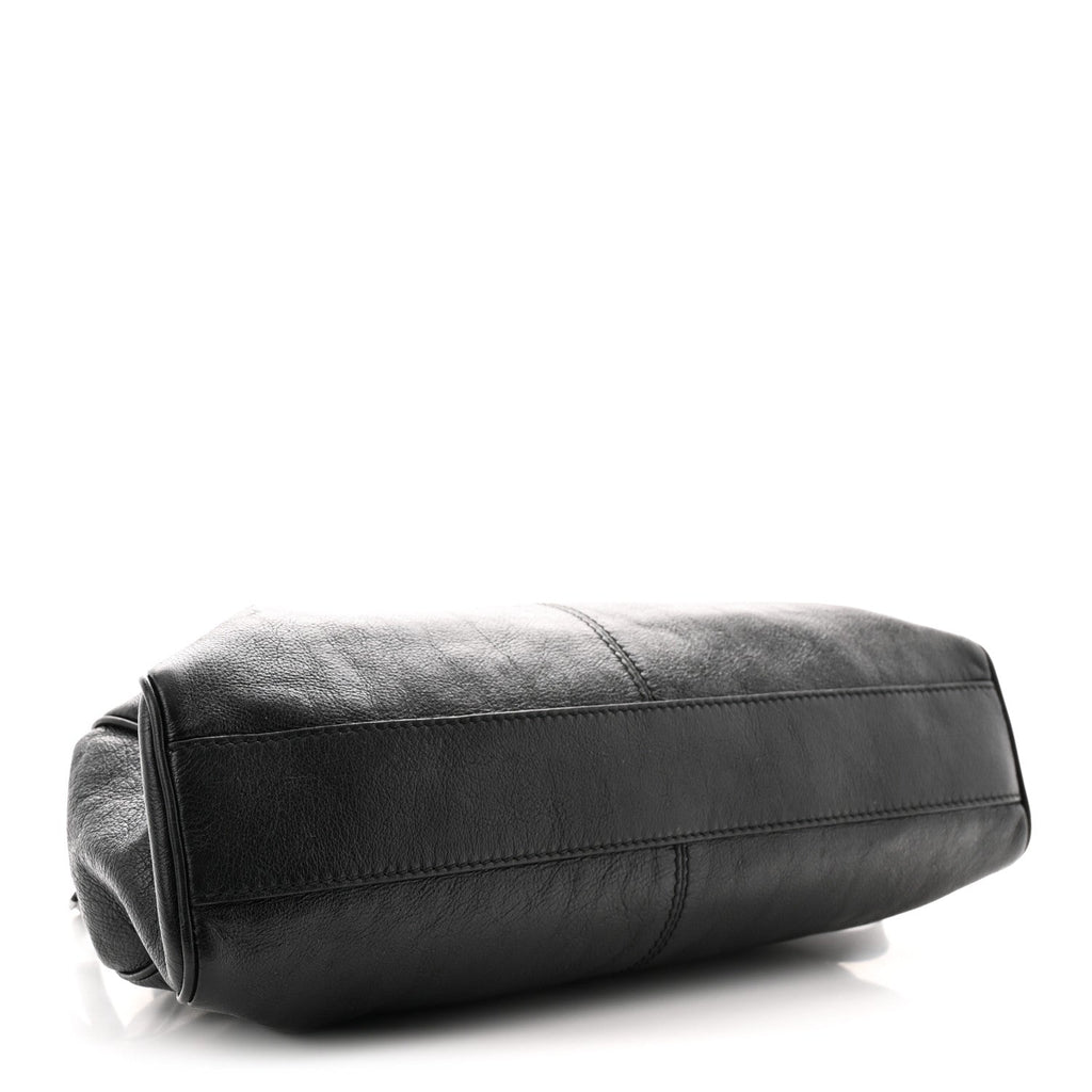Calfskin Medium Re(Belle) Top Handle Bag Black