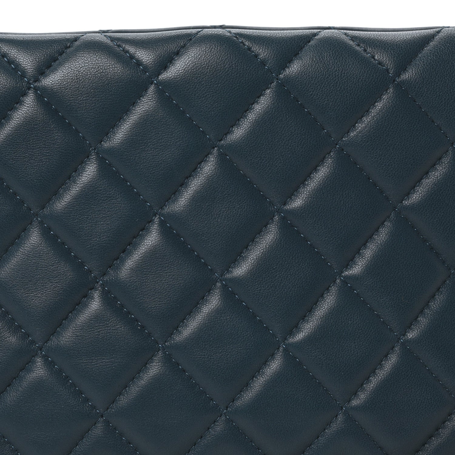 Lambskin Quilted Clutch  Turquoise