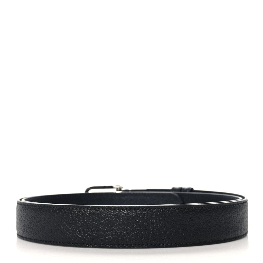 Textured Dollar Calfskin Ciny Calf Lux Squared Interlocking G 30mm Reversible Belt 110 44 Black