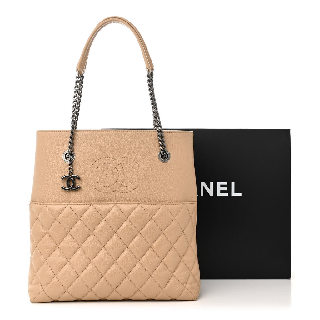 Caviar Quilted Small Urban Delight Light Beige