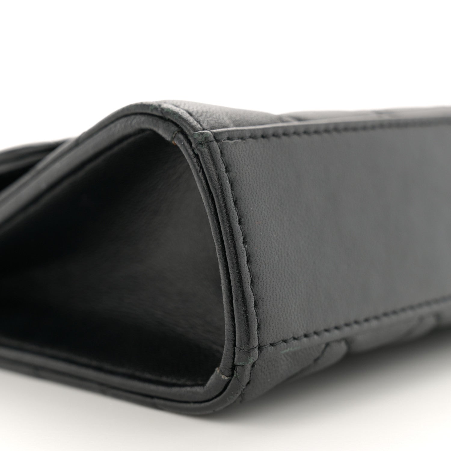 Lambskin Enamel Quilted Top Handle Flap With Chain Black