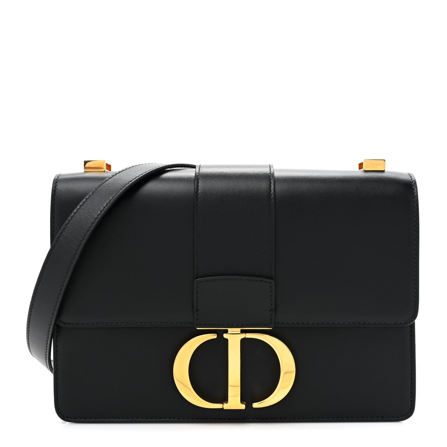 Smooth Calfskin 30 Montaigne Flap Bag Black