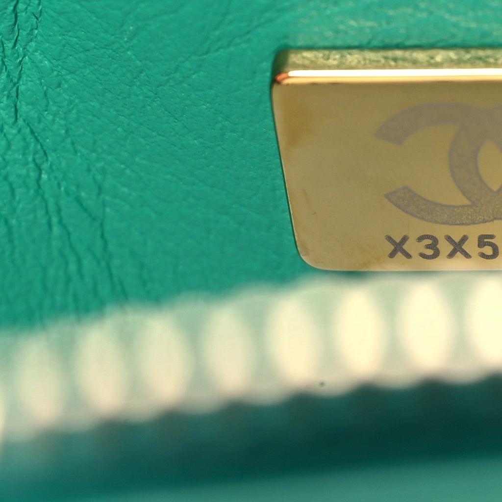 Lambskin Quilted Chain CC Backpack Green