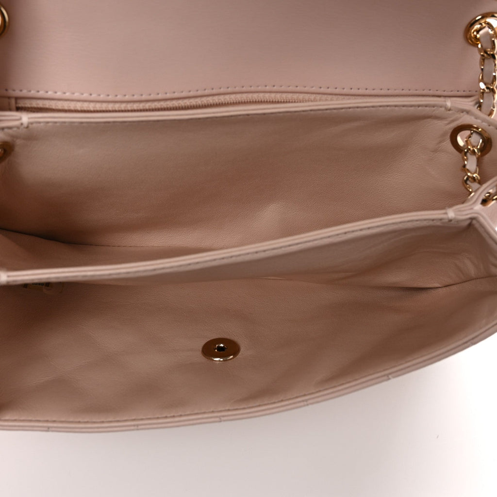 Lambskin Quilted Hanbok Flap Bag Light Pink