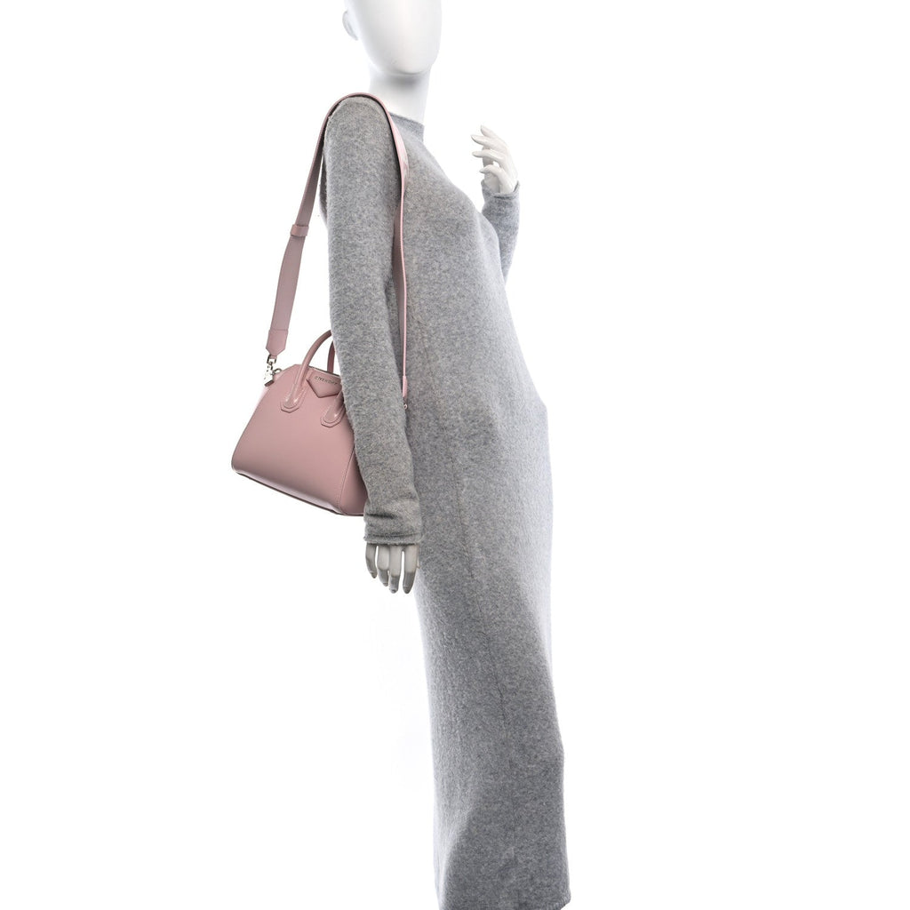 Box Calfskin Mini Heart Antigona Top Handle Bag Blush Pink