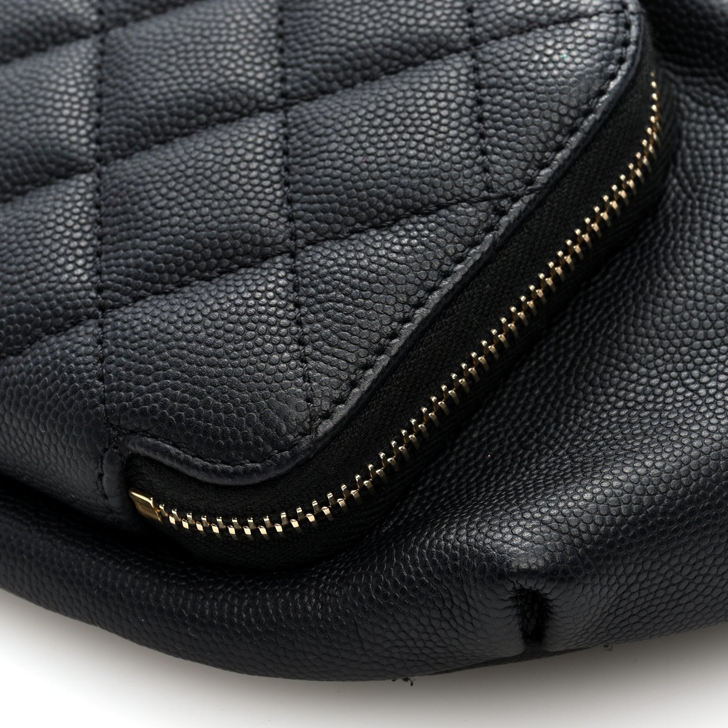 Caviar Quilted Business Affinity Waist Belt Bag Black