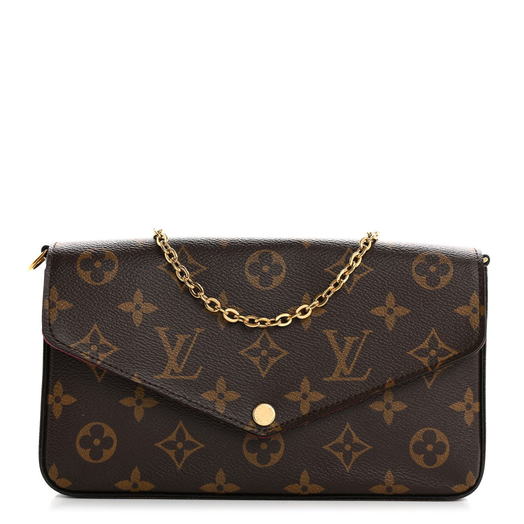 Monogram Pochette Felicie Chain Wallet Fuchsia