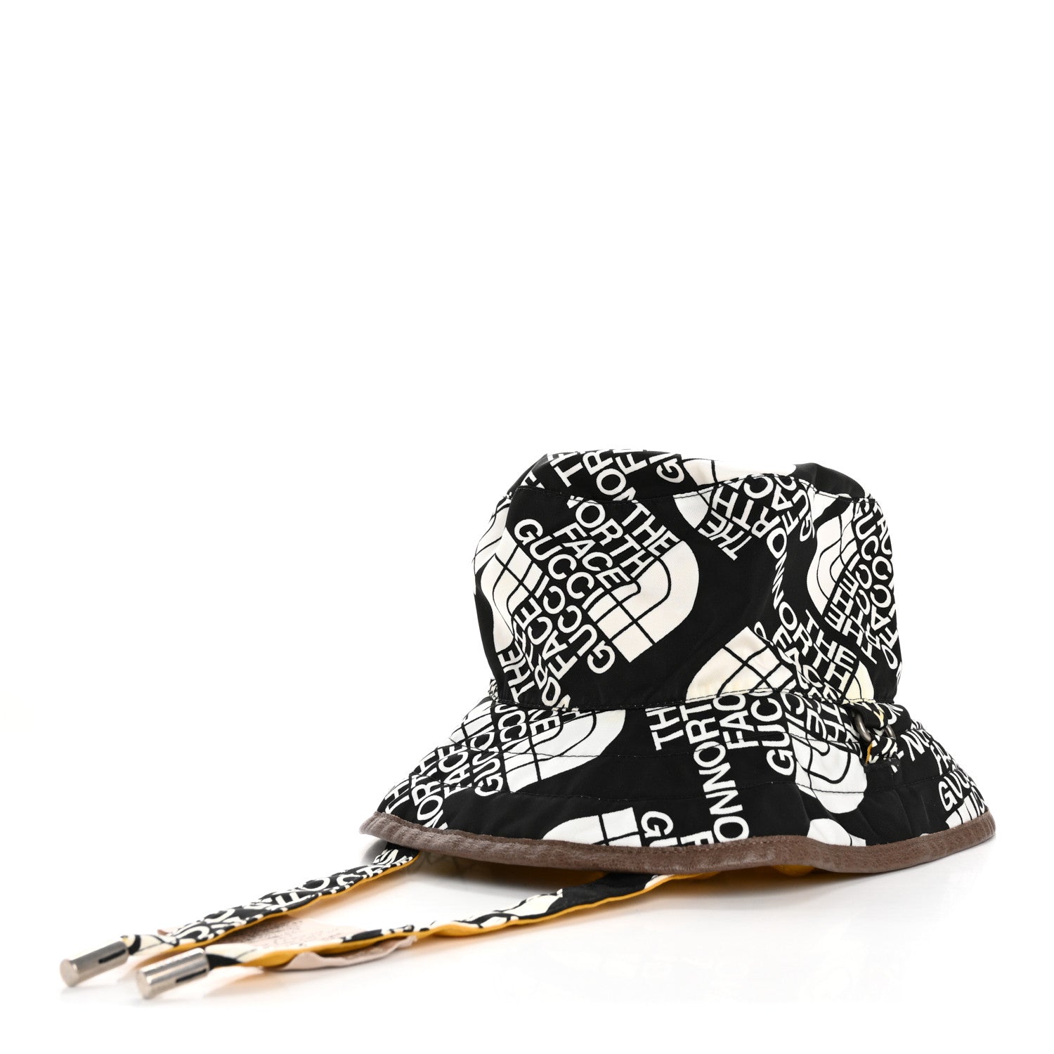 X THE NORTH FACE Nylon Reversible Self-Tie Bucket Hat M Black Yellow
