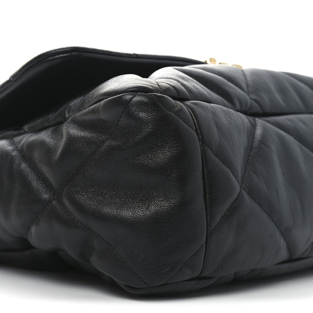 Goatskin Quilted Maxi Chanel 19 Flap Black