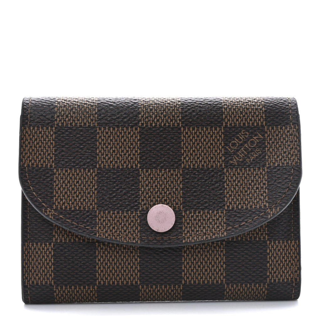 Damier Ebene Rosalie Coin Purse Rose Ballerine