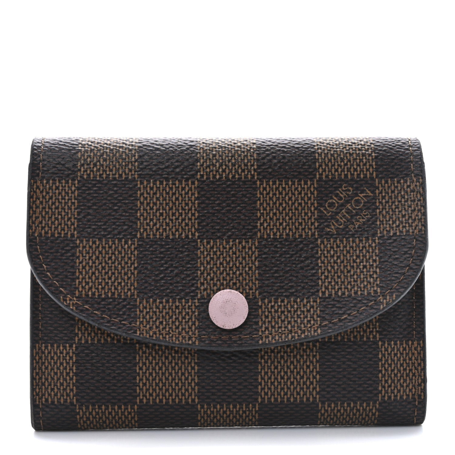 Damier Ebene Rosalie Coin Purse Rose Ballerine