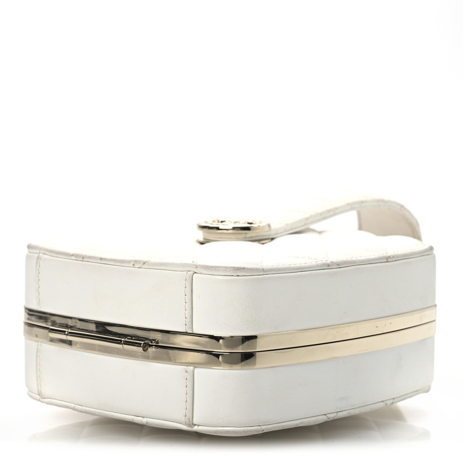 Lambskin Minaudiere Vanity With Handle White