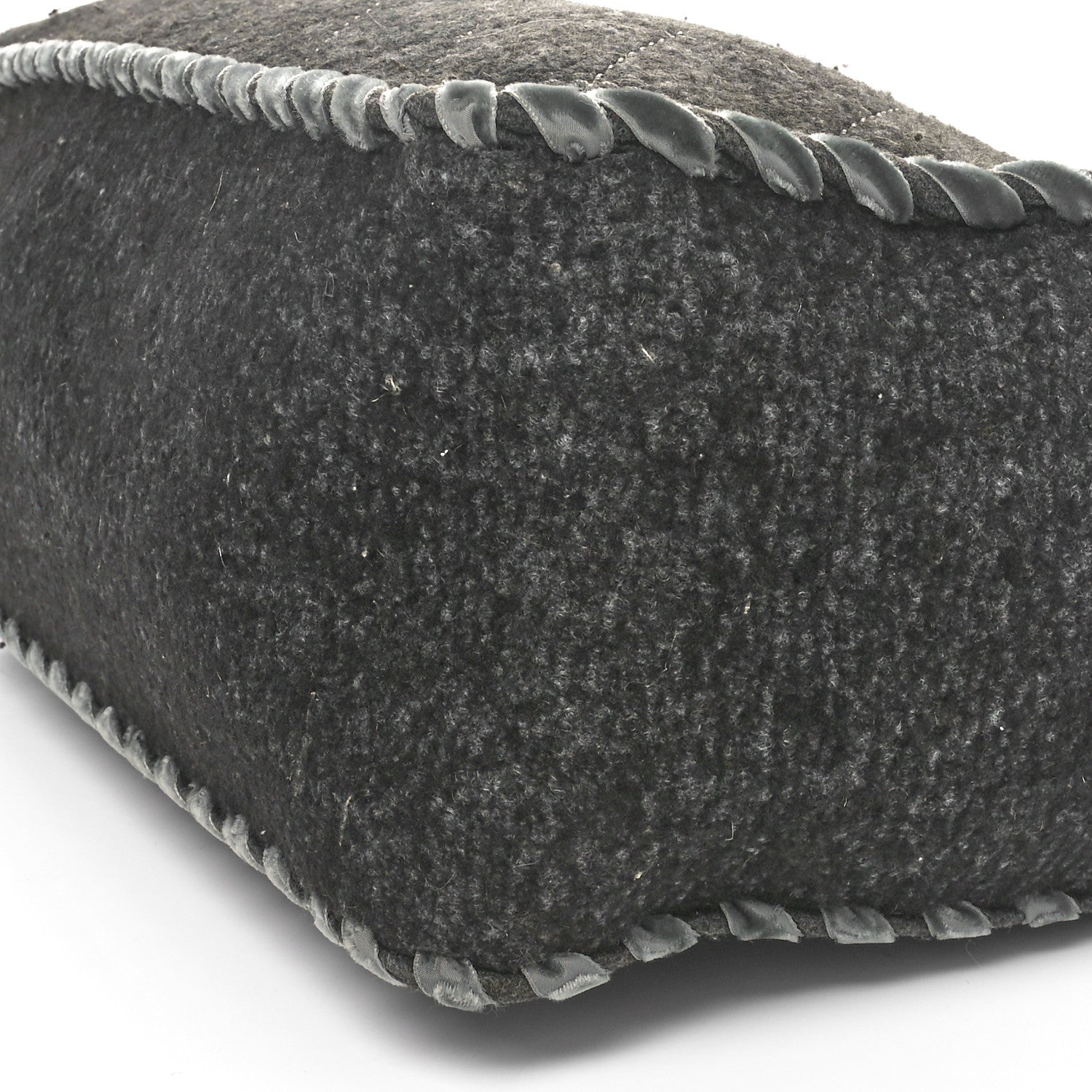 Wool Felt Quilted Large Shopping Tote Grey