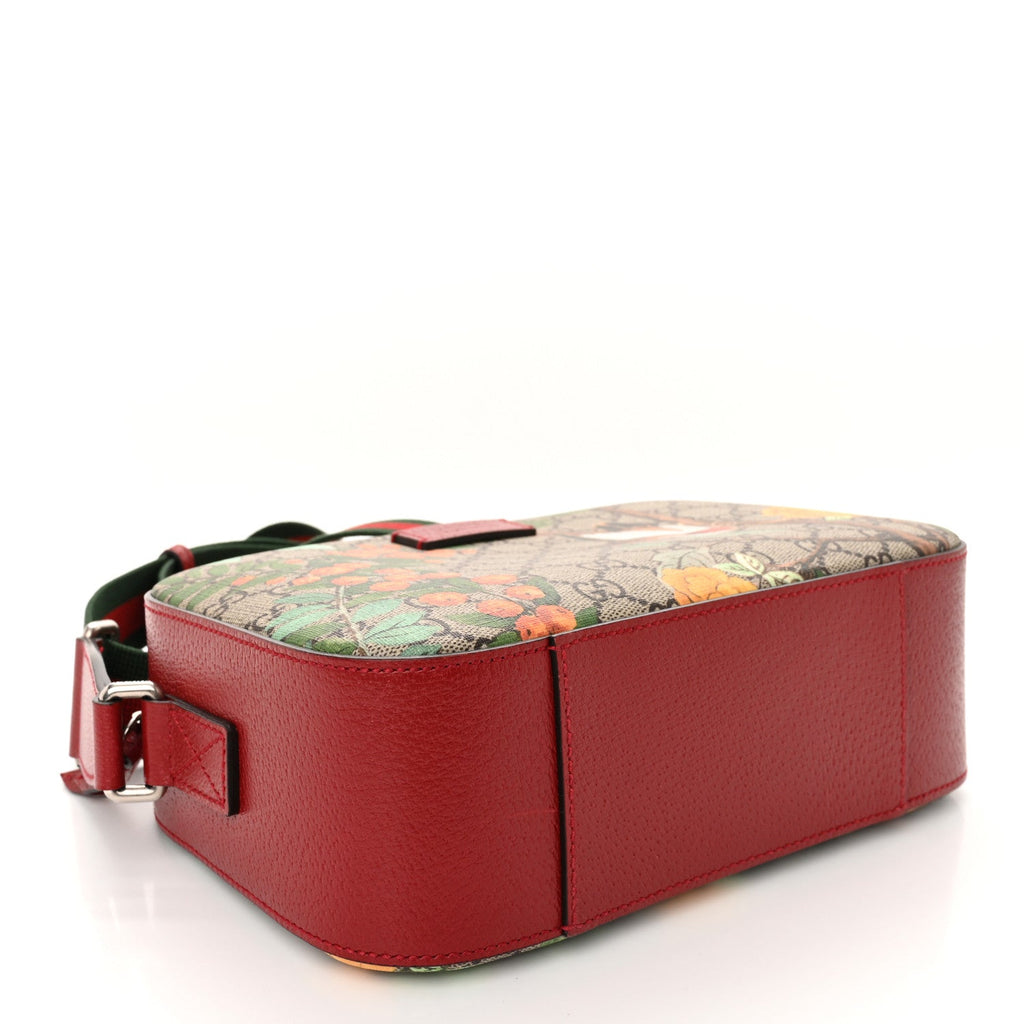 GG Supreme Monogram Tian Web Camera Bag Beige Multicolor Red