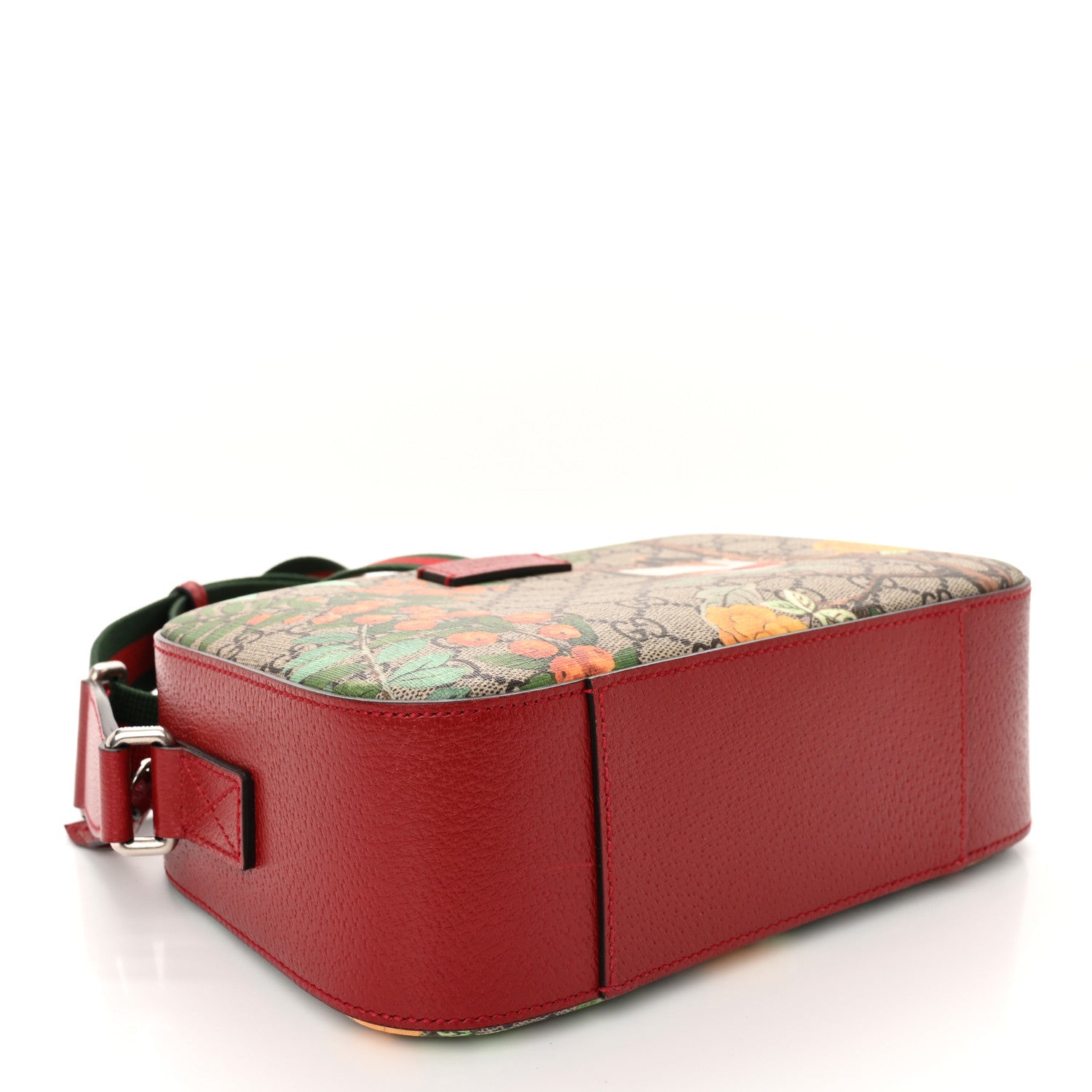 GG Supreme Monogram Tian Web Camera Bag Beige Multicolor Red