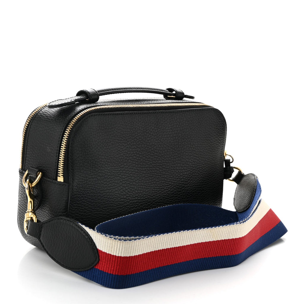 Grained Calfskin Sylvie Web Kingsnake Small Camera Bag Black Multicolor