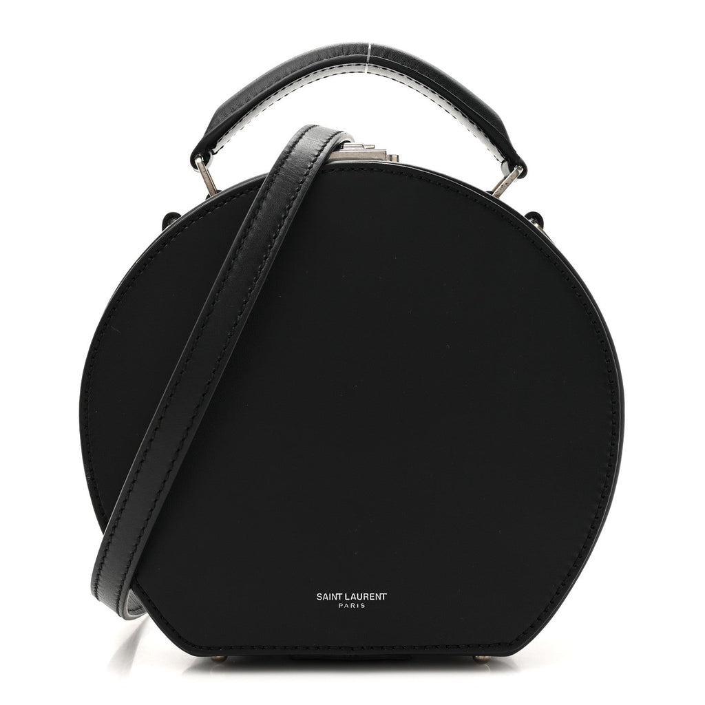 Calfskin Small Mica Hat Box Black