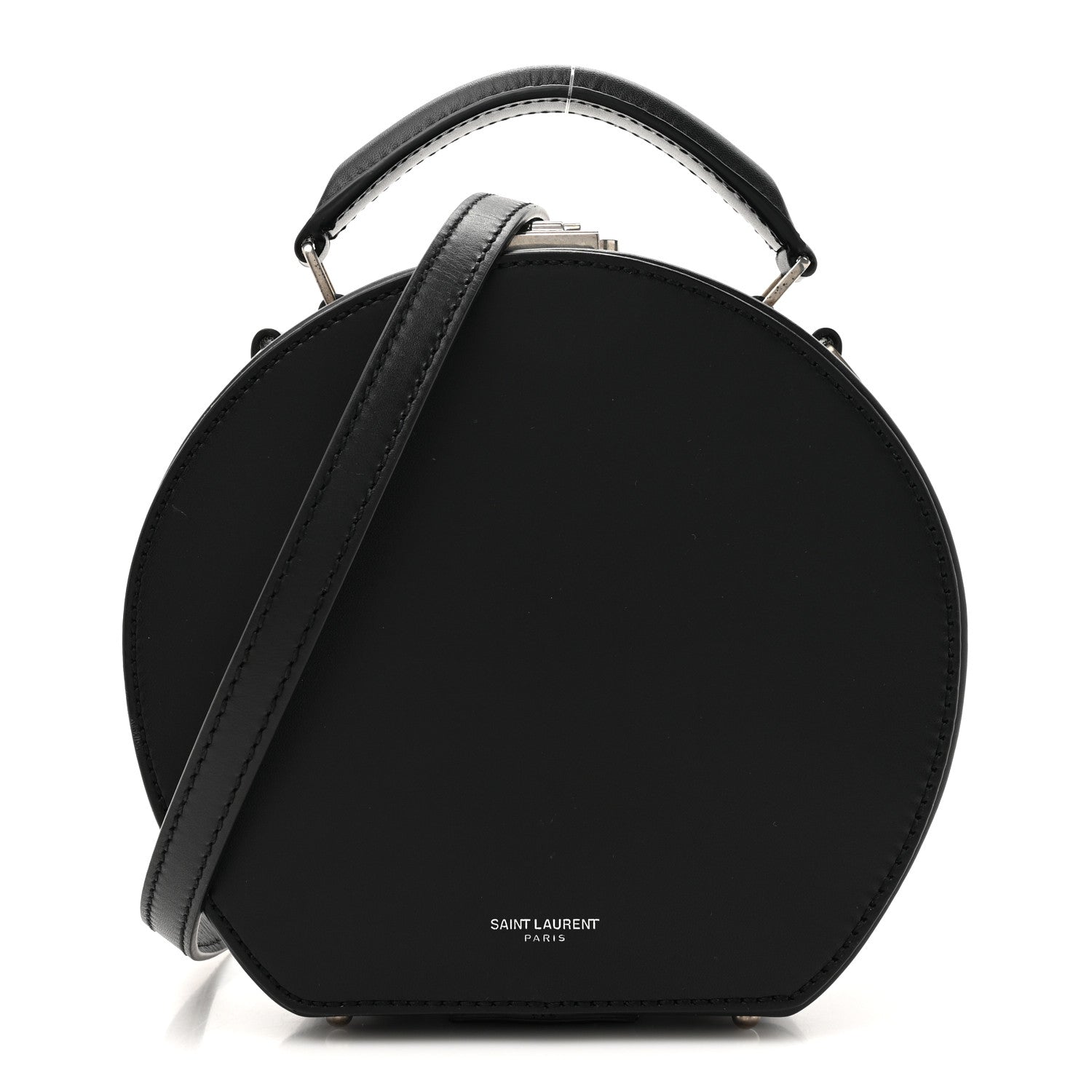 Calfskin Small Mica Hat Box Black