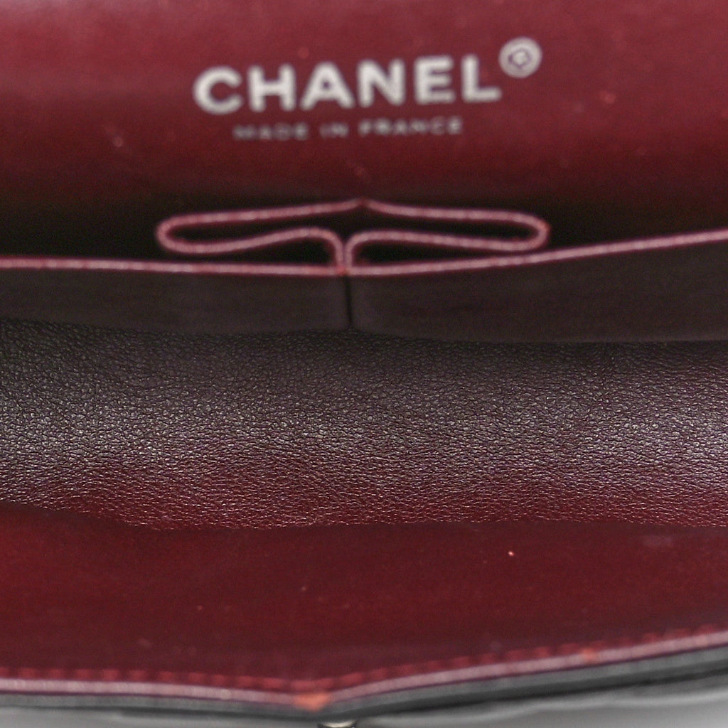 Lambskin Quilted Medium Double Flap Black