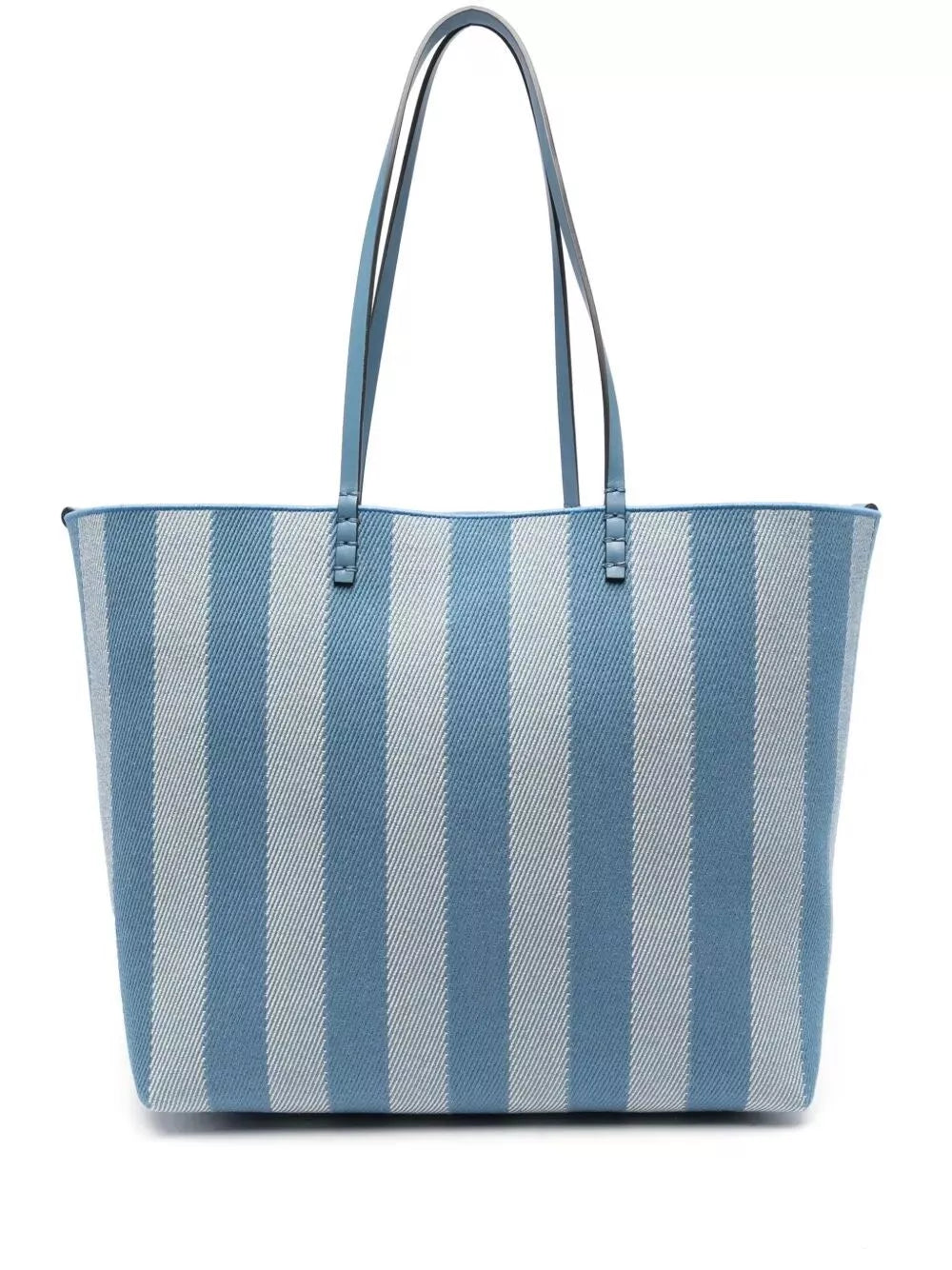 pequin striped and ff fabric roll large reversible shopper