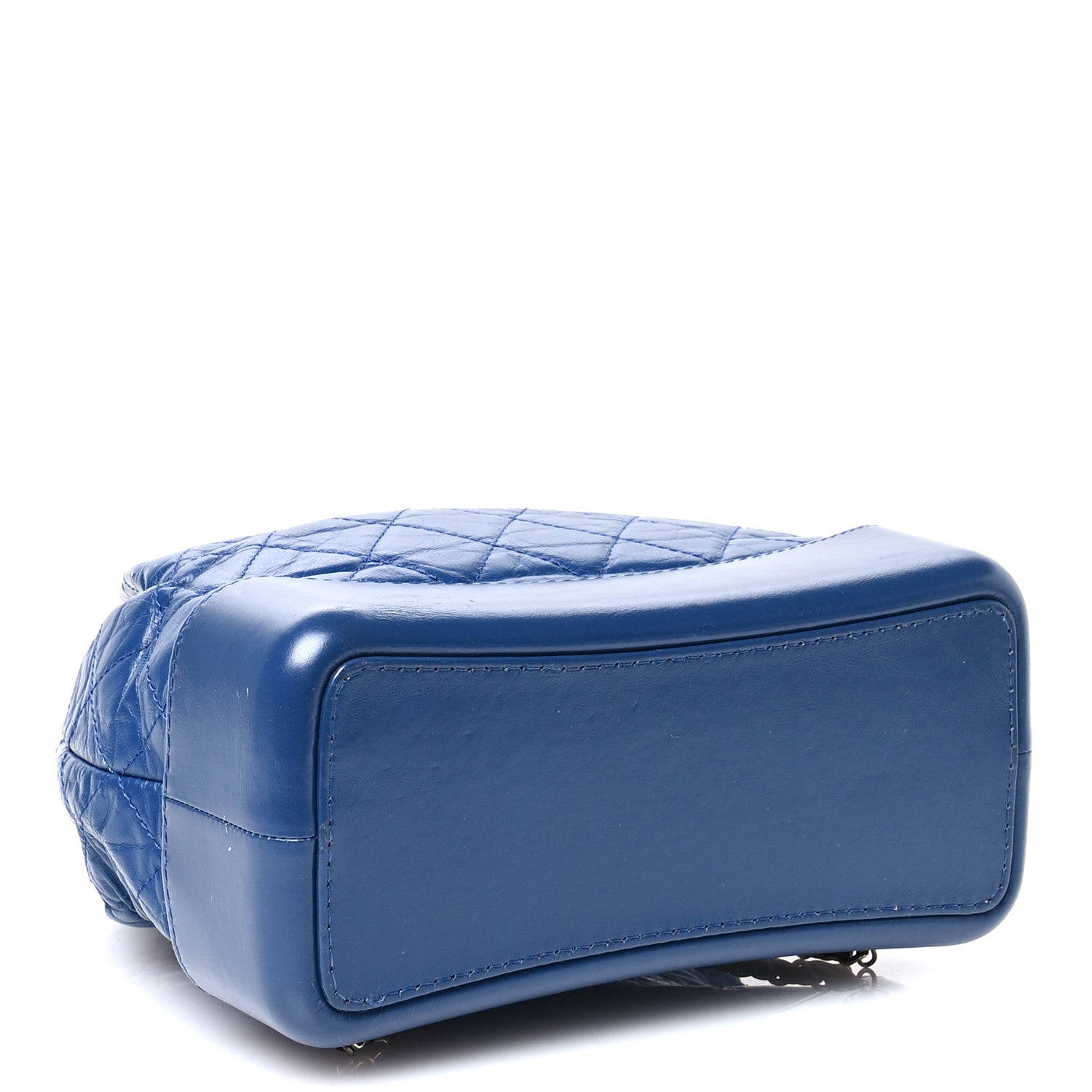 Aged Calfskin Quilted Gabrielle Backpack Blue