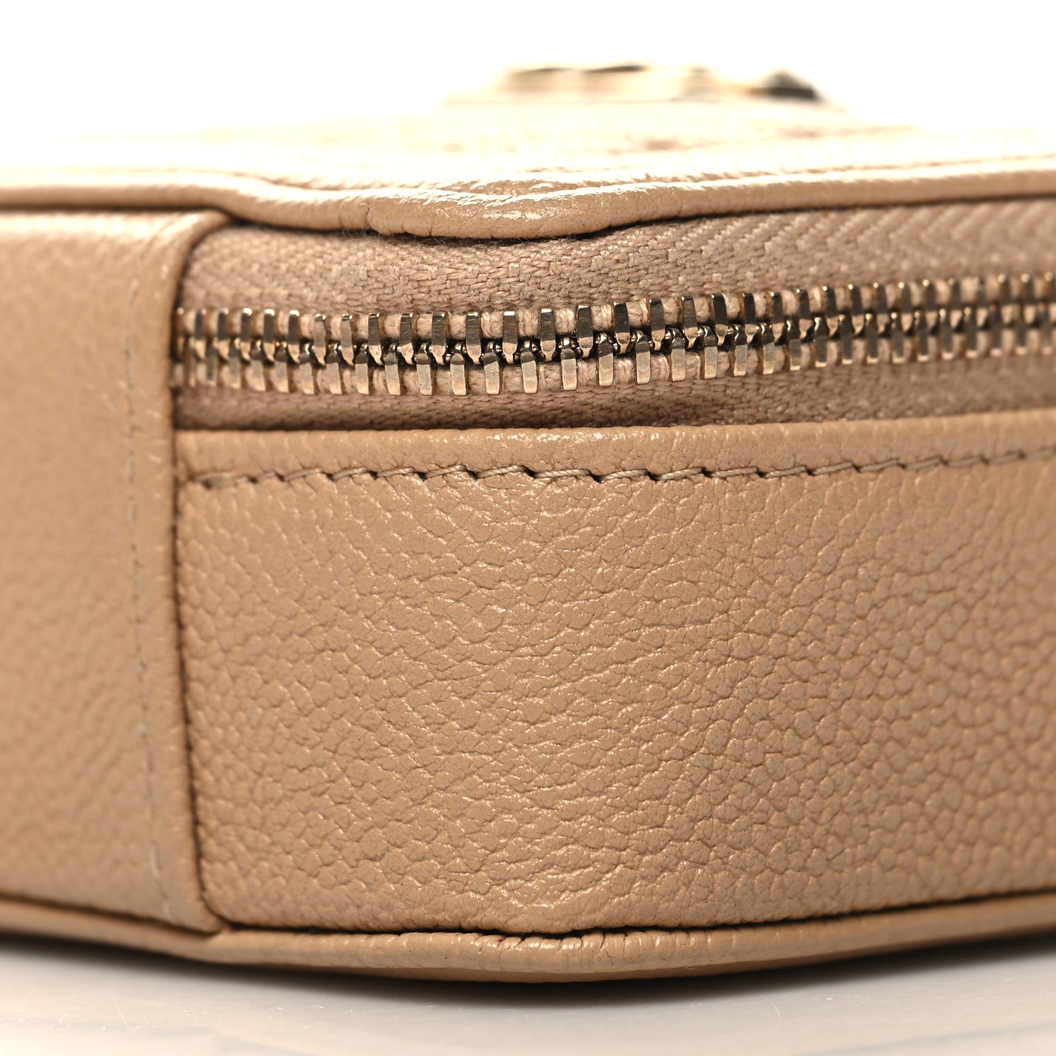 Caviar Chevron Quilted Mini Boy Clutch With Chain Beige