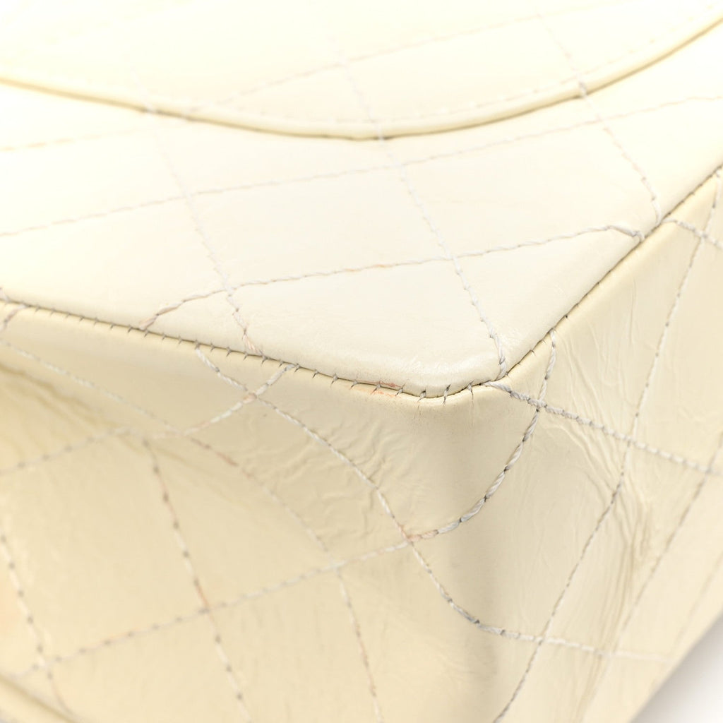 Distressed Patent Quilted 2.55 Reissue 226 Flap Ivory
