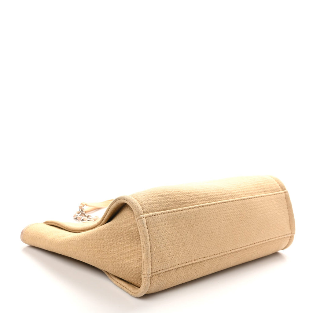 Mixed Fibers Small Deauville Tote Beige