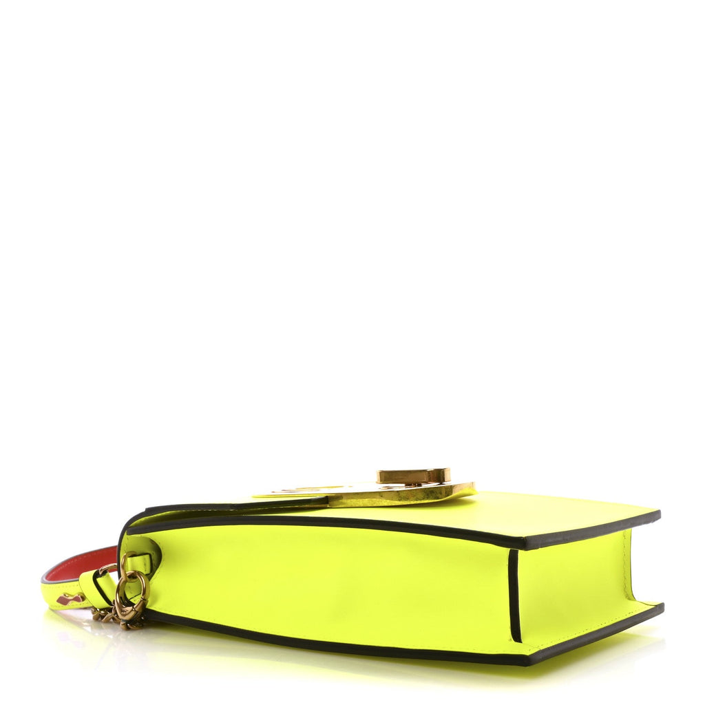 Calfskin Elisa Phone Crossbody Neon Green