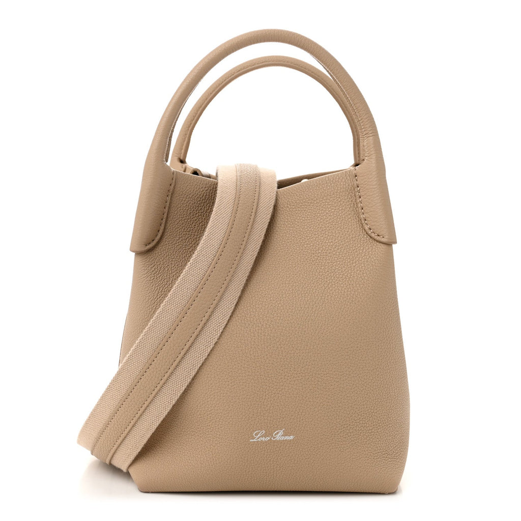 Grained Calfskin Micro Bale Bag Light Mastic