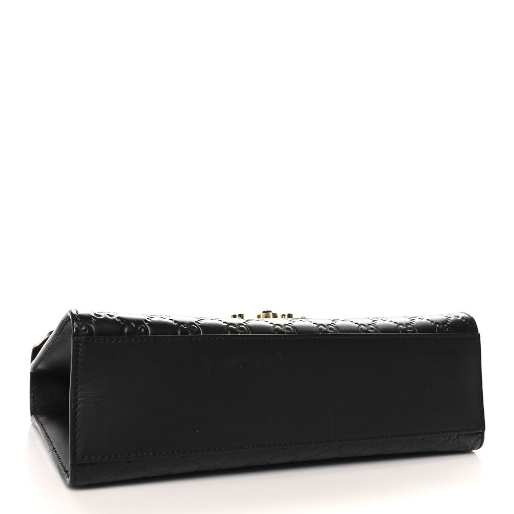 Guccissima Medium Padlock Shoulder Bag Black