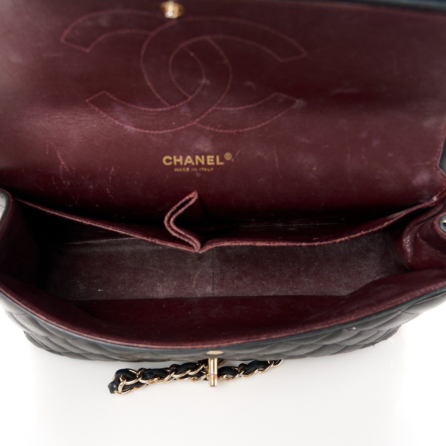 Lambskin Quilted Jumbo Double Flap Black
